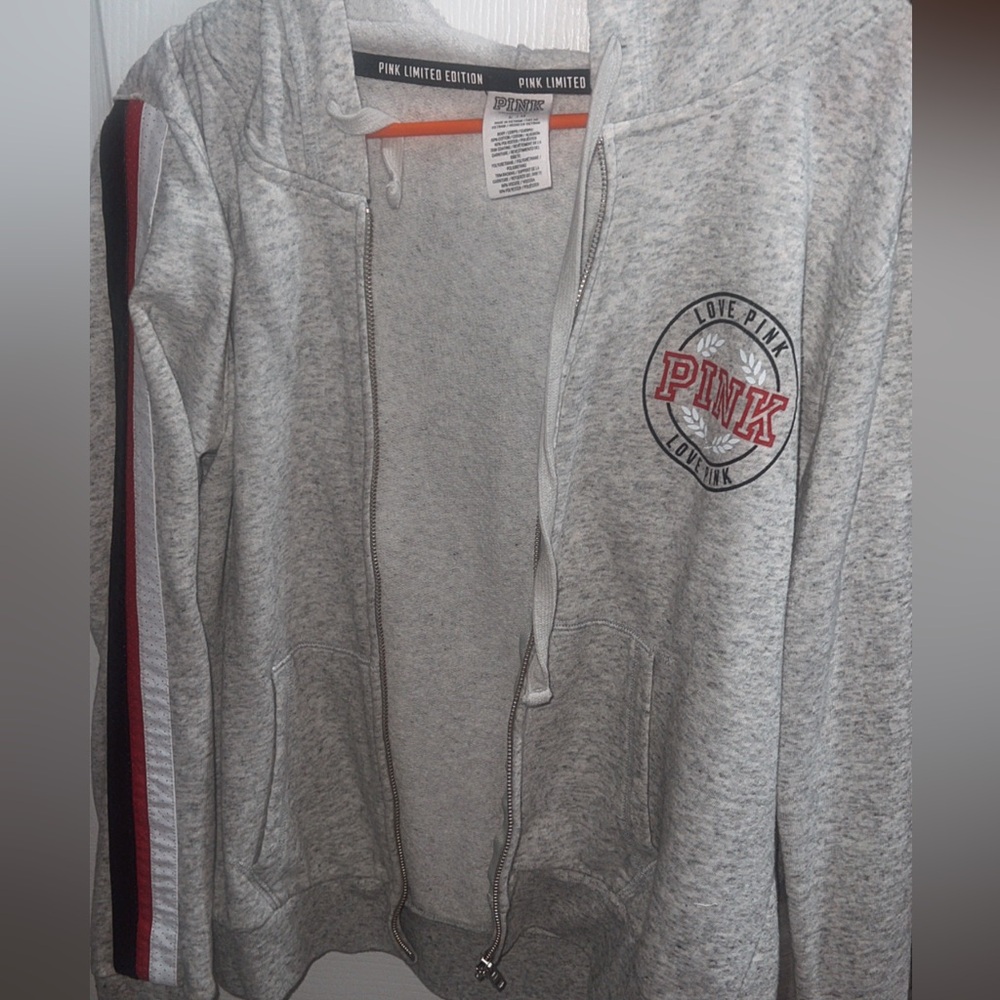 Limited Edition PINK Victoria’s Secret Gray Full Zip Jacket